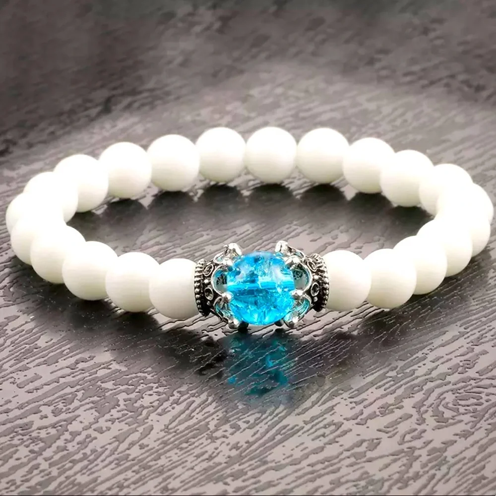 Natural Stone King & Queen Blue Gemstone Bracelet